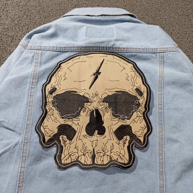 BACKPATCH BORDIR TENGKORAK MOCCA BEST QUALITY TERLARIS