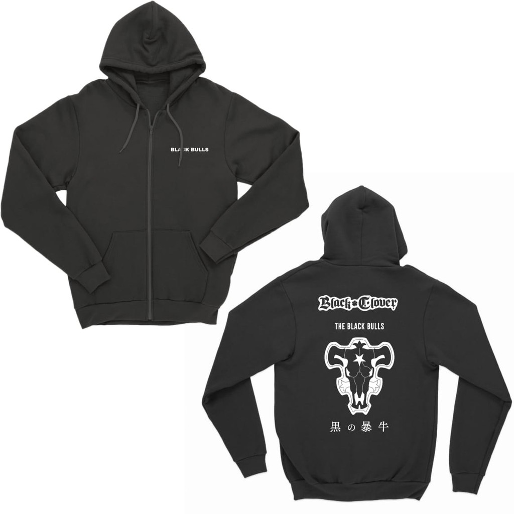 Black Bulls Black Clover Anime | Jacket Zipper | Jaket Anime Unisex |