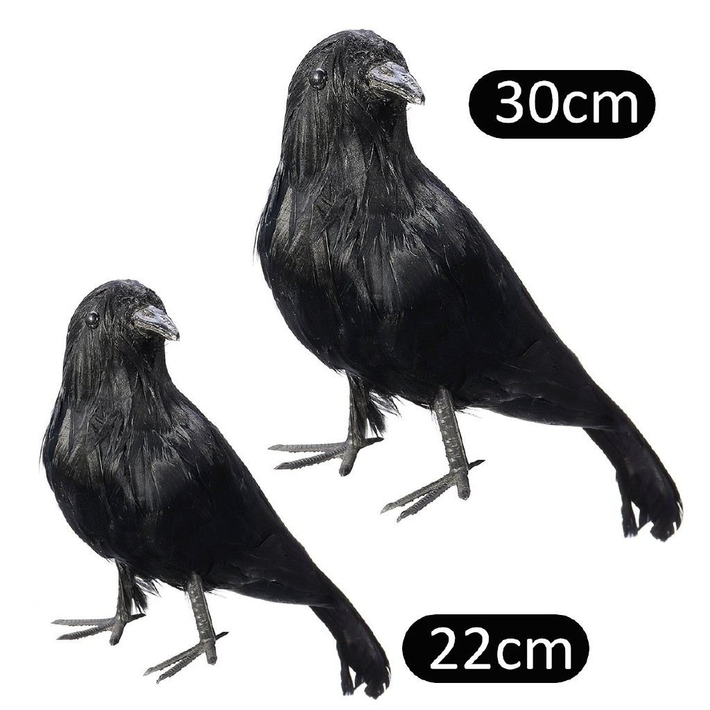 Replika Burung Gagak Hitam Realistis Untuk Dekorasi Halloween