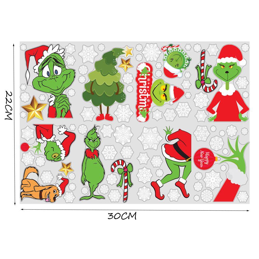 Top 8PCs Sticker Kaca New Kreatif Dekorasi Rumah Stiker Wallpaper Merry Christmas Natal Stiker Jendela