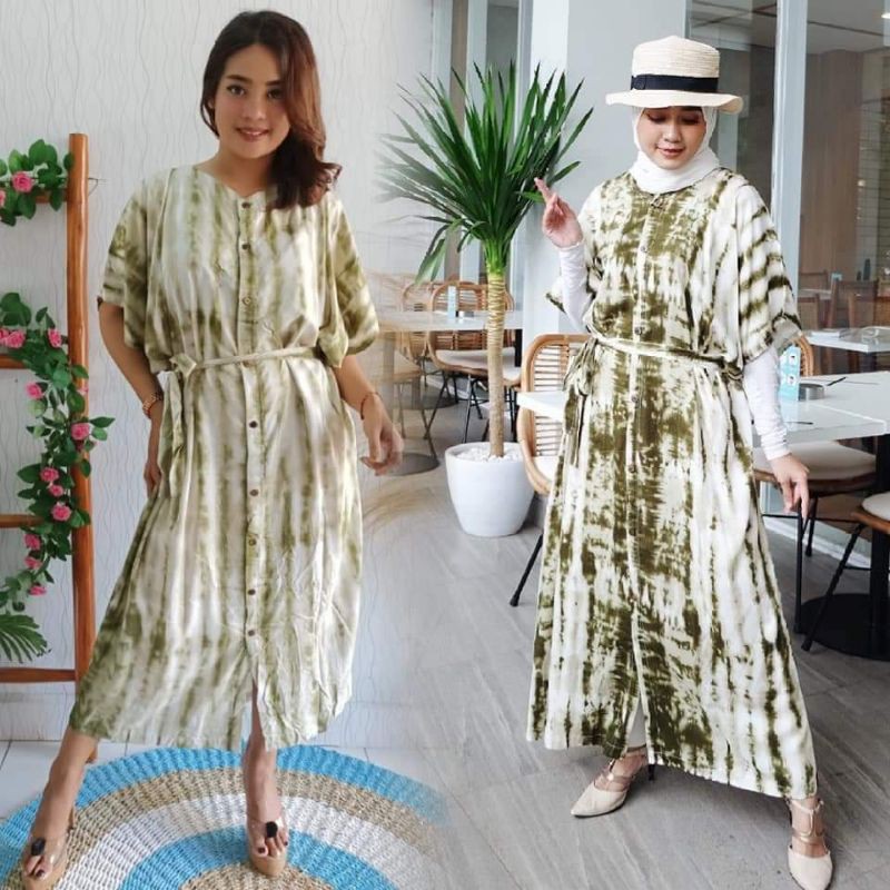 Kaftan Bali Motif Bunga Matahari