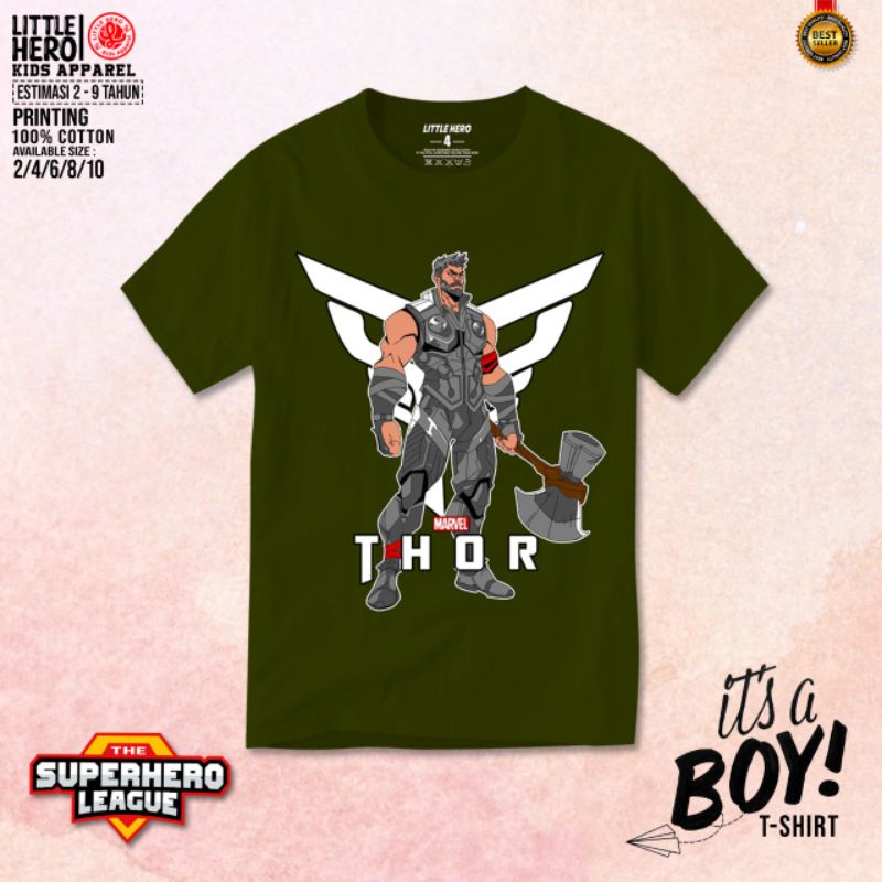 LINK Grosir Kaos Anak Superhero League By LITTLE HERO 2-9 Tahun