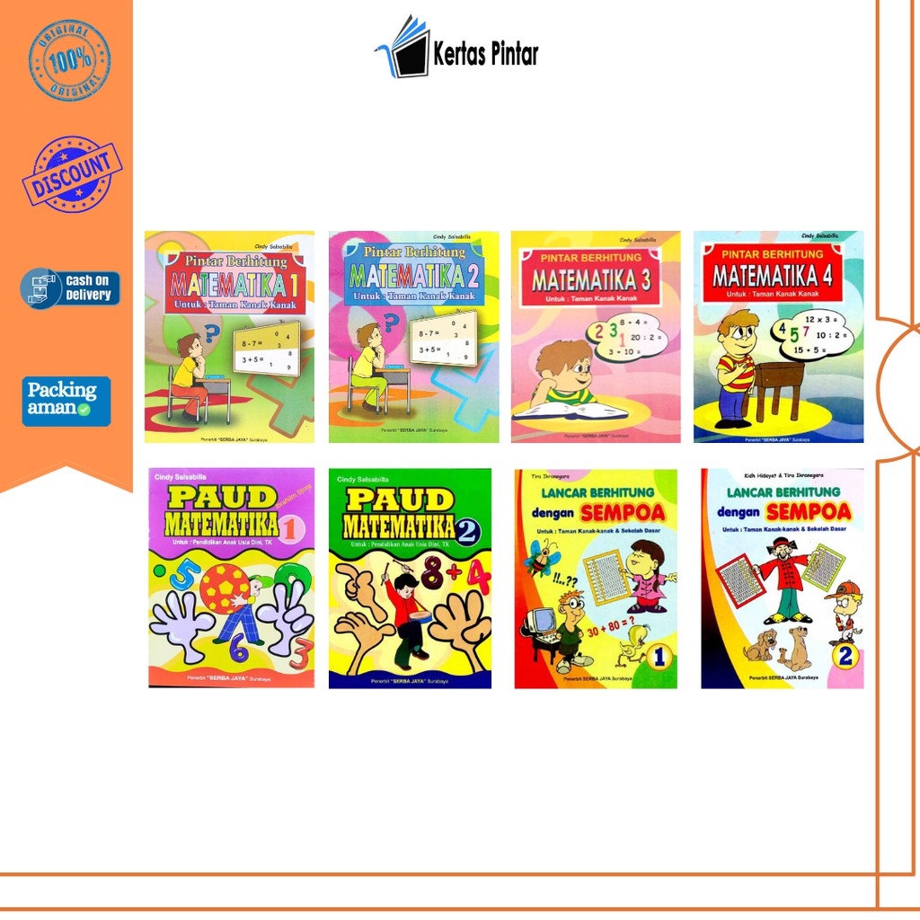 PINTAR MATEMATIKA PAUD MATEMATIKA LANCAR BERHITUNG SEMPOA TK SD BUKU ANAK MURAH