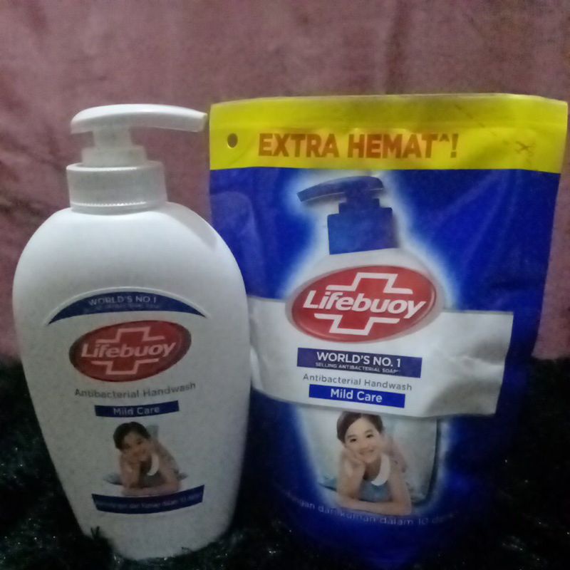 Lifebuoy handwash pump botol 200ml + isi ulang