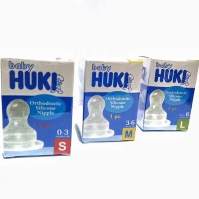 HUKI Dot Gepeng Dot Bulat Orthodontic Silicone Nipples isi 1 dan isi 3 DOT Bayi