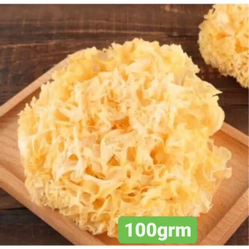 

Jamur es / bong ni Kualitas Bagus warna Cenderung Kuning 100gr