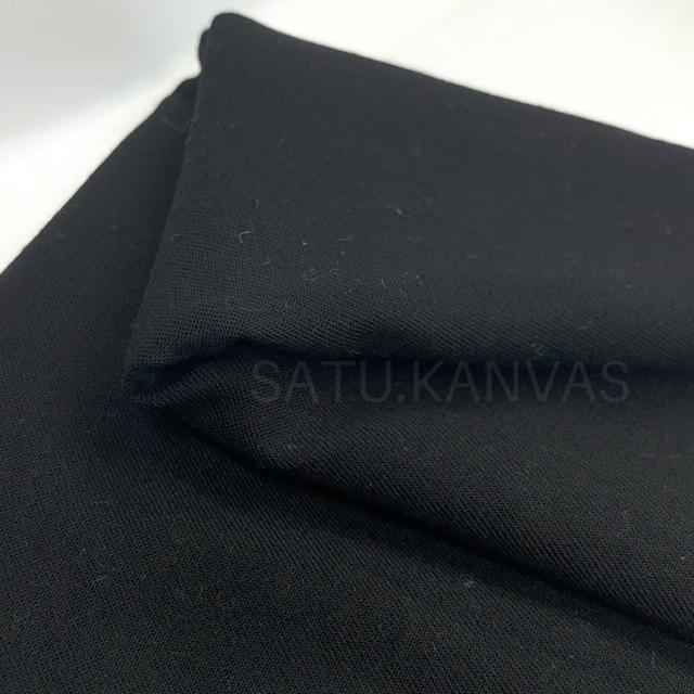 Kain Rayon Twill Polos (100%Rayon) PREMIUM-Hitam