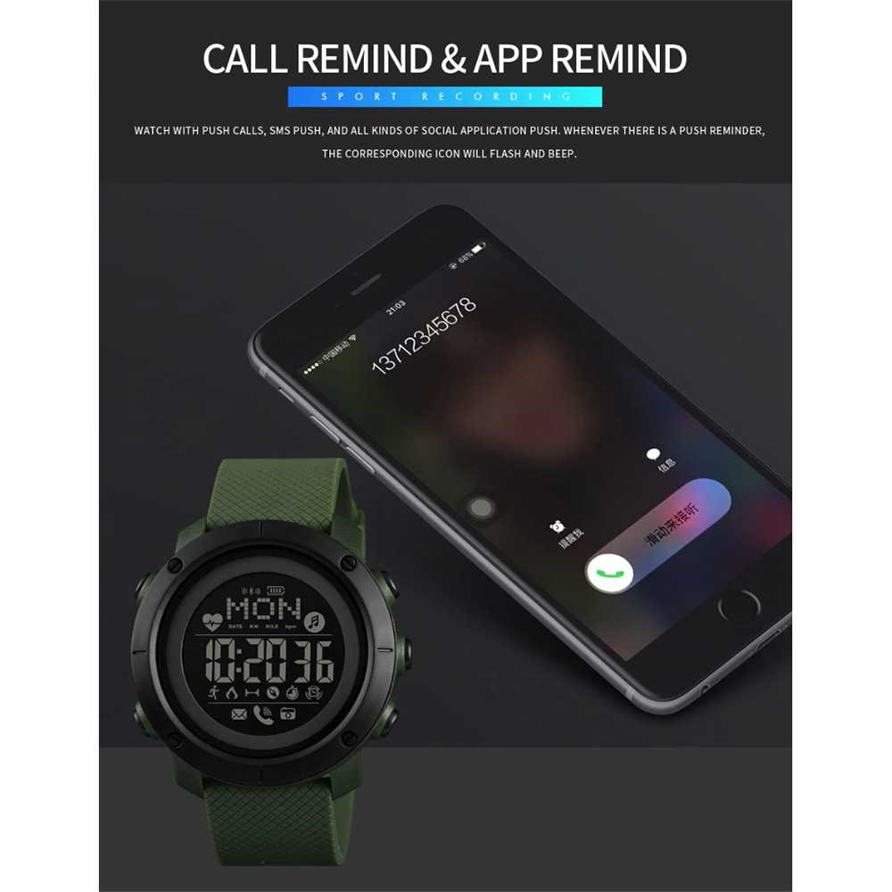 IDN - SKMEI Jam Tangan Smartwatch Pria Bluetooth Compass Heartrate 1512