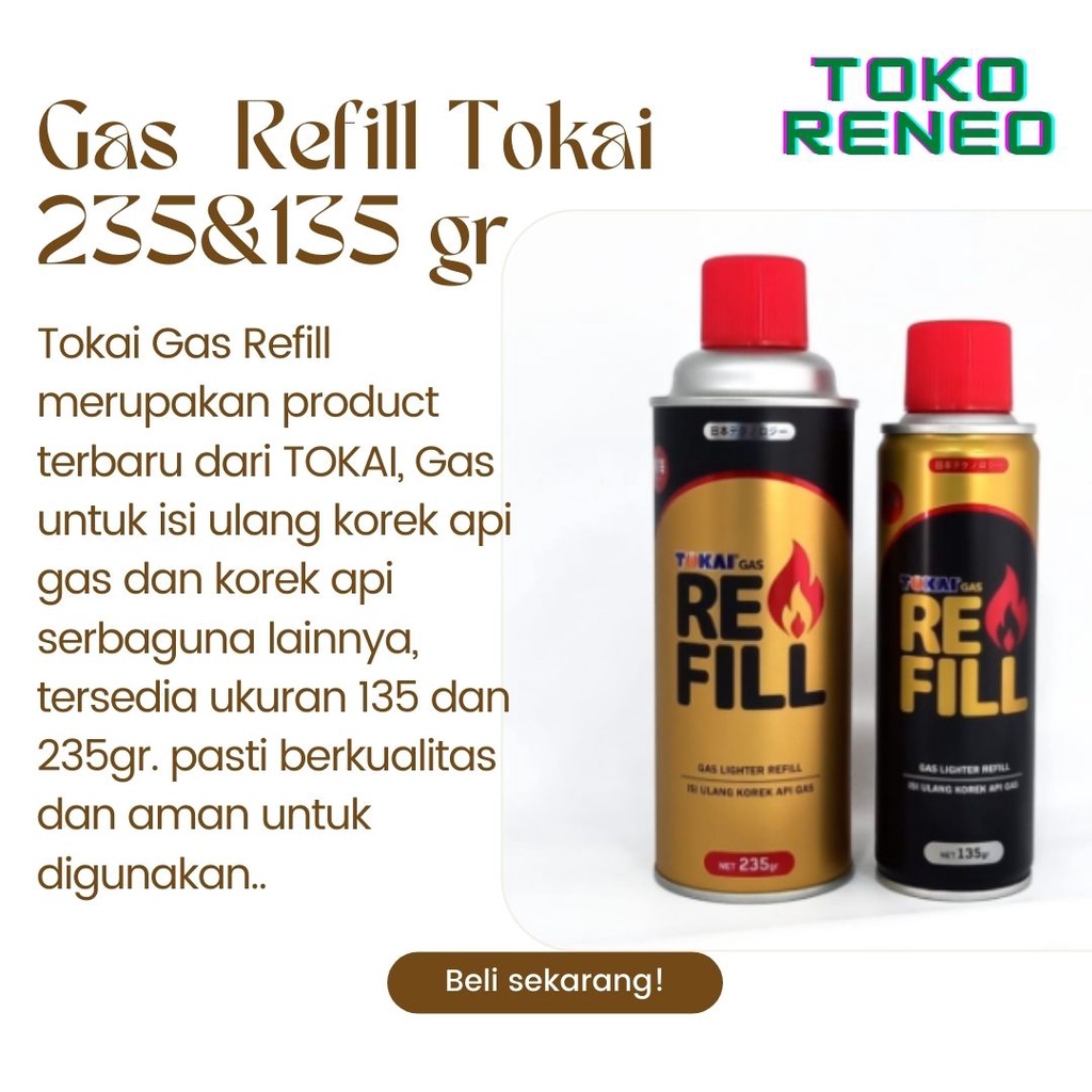 Gas Isi ulang Korek Api Gas Tokai / Refill Gas Lighter