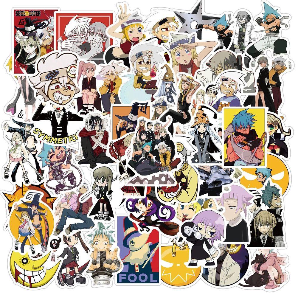 LANFY Anime Stiker Tahan Air Kreativitas Perekat Diri Stiker Bagasi Kartun Ponsel Dekorasi Skateboard Stiker DIY Scrapbooking
