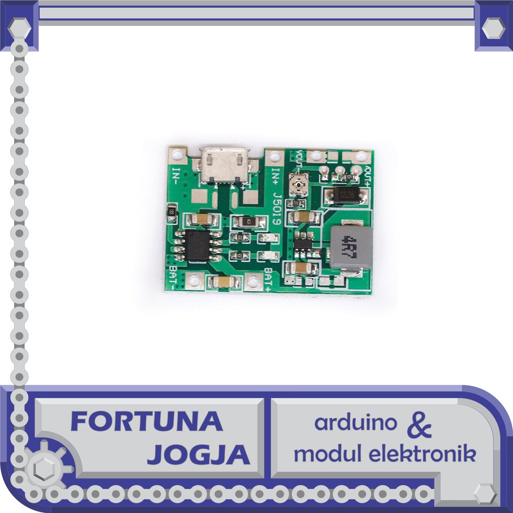 Modul Charger 3.7V to 5V 9V Lithium Baterai & Booster