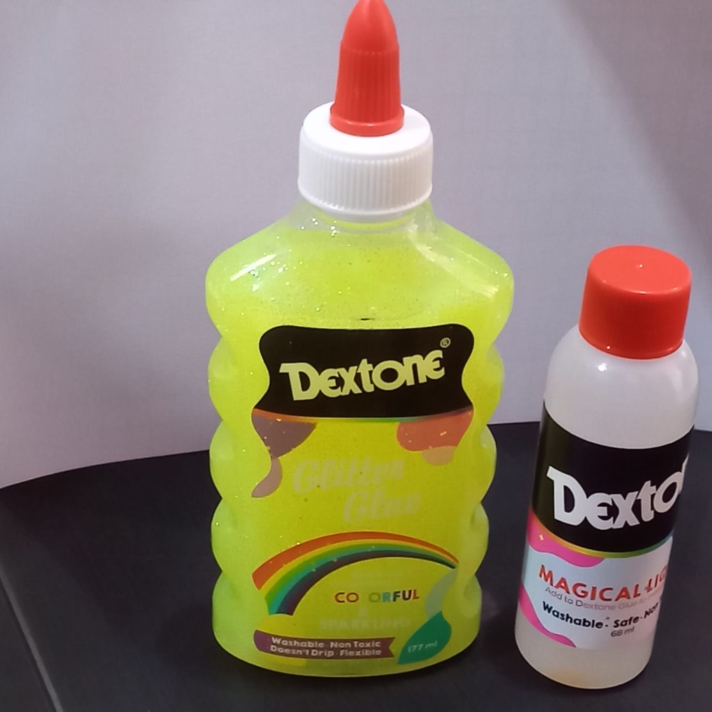 

Dextone Glitter Glue + Magical Liquid Bisa jadi Lem, Slime, dan Craft / Kerajinan Warna Hijau Neon