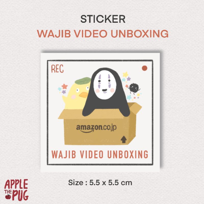 

Sticker Wajib Video Unboxing / Sticker Paket Packing Online Shop Lucu Studio Ghibli Spirited Away Kaonashi No Face