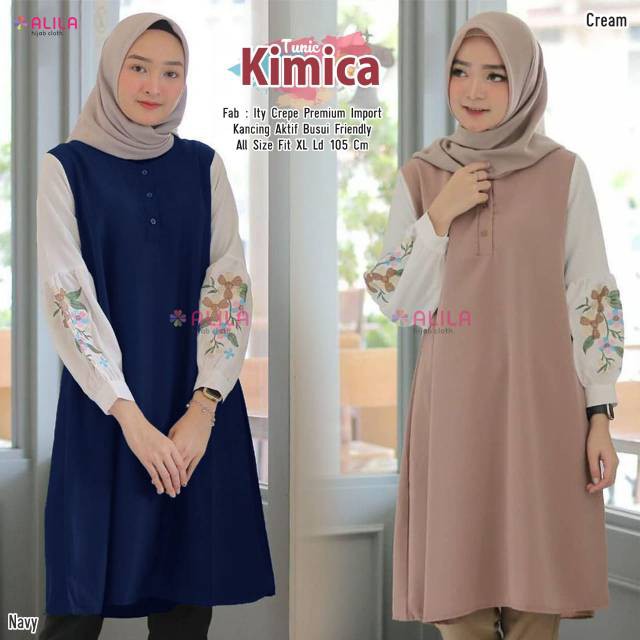 Tunik Kimica Original Alila Atasan Material Ity Crepe Premium