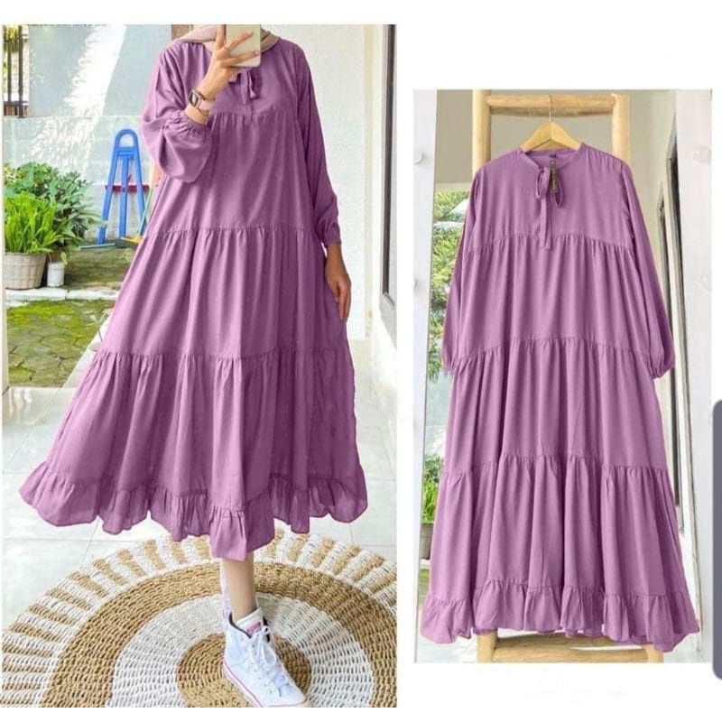 midi dres / dres wanita terbaru / bahan katun