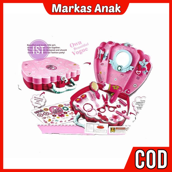 Mainan Anak Anak Umur 3 4 5 6 Tahun Rumah Alatke upkeUp mekap Dandan Dandanan salon salonan Kosmetik