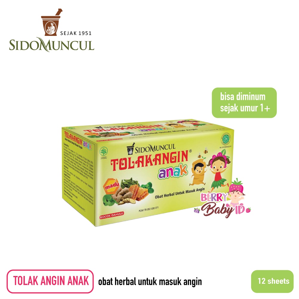 Tolak Angin Anak Isi 12 Sachet Obat Herbal Masuk Angin Anak dan Bayi Berry Mart