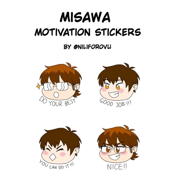 Stiker Diamond no Ace Daiya Motivasi Misawa Miyusawa Miyuki Kazuya & Sawamura Eijun