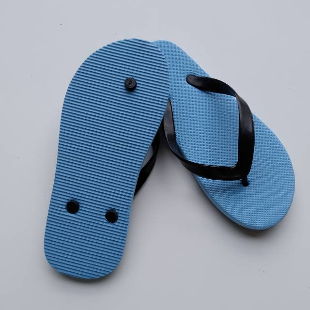 Sandal Jepit Polos | Sendal Spon Casual Cowo biru muda