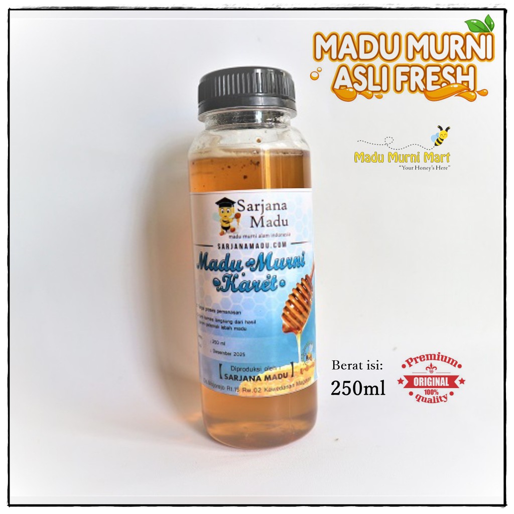

Madu Murni Karet 100% Asli Fresh 250ml