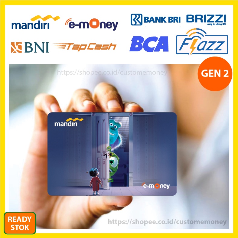 KARTU EMONEY ANIME KARTUN MONSTER INC CUTE  ETOLL E-MONEY MANDIRI FLAZZ BCA GEN 2 TAPCASH BRIZZI - 1 SISI