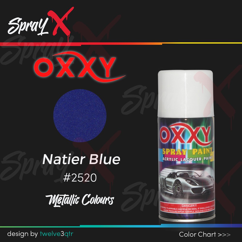 OXXY METALLIC NATIER BLUE 2520 / BIRU DONGKER METALIK #2520 300ML - CAT SEMPROT / SPRAYPAINT / PILOX
