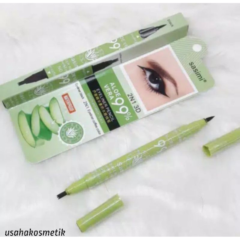 PROMO H/PERPCS  EYELINER SASIMI 99%ALOEVERA 2IN1 3D No. 090