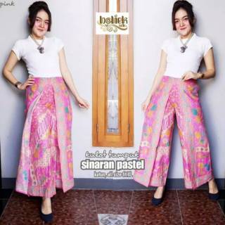 Kulot Tumpuk Sinaran Pastel Kulot Batik Warna Soft Celana