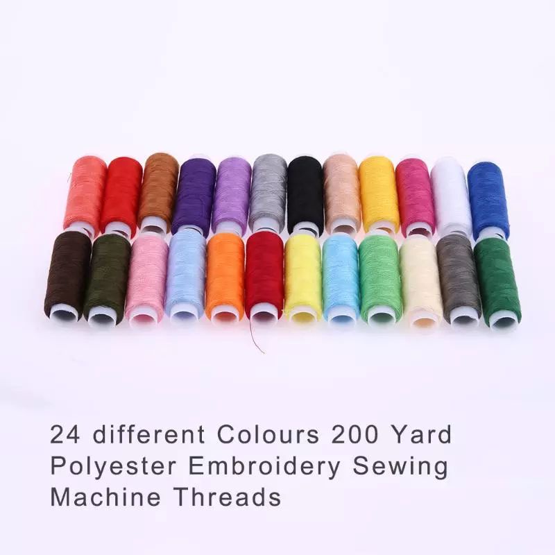 6pcs Benang Jahit Warna dan Hitam Putih Alat Kerajinan Bordir Campur