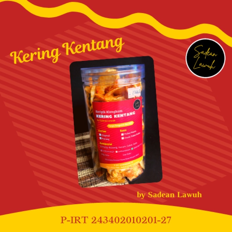 

SDL - Toples 1L Kering Kentang Balado Kering Klengkam Kentang Balado Kentang Mustofa Kripik Kentang Keripik kentang Crispy Lauk Kering camilan kentang pedas gurih kripik klengkam lauk awet tahan lama no msg keripik krez balado kentang kemasan lauk awet