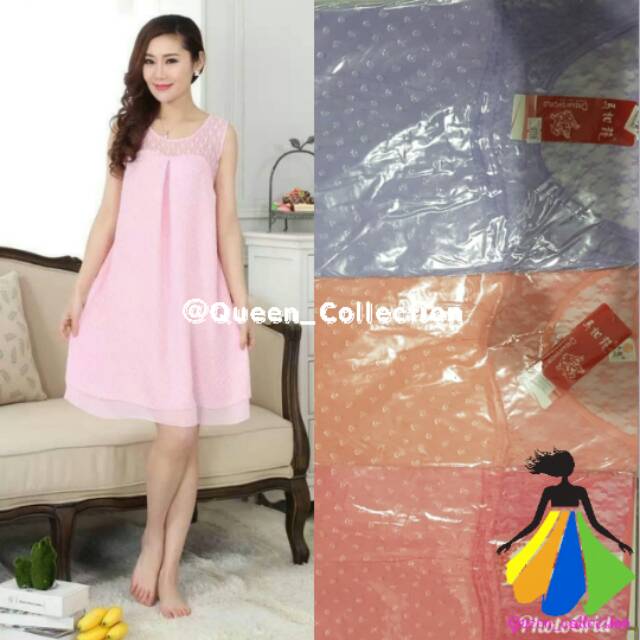 Gaun tidur lingerie dress soft sifon import