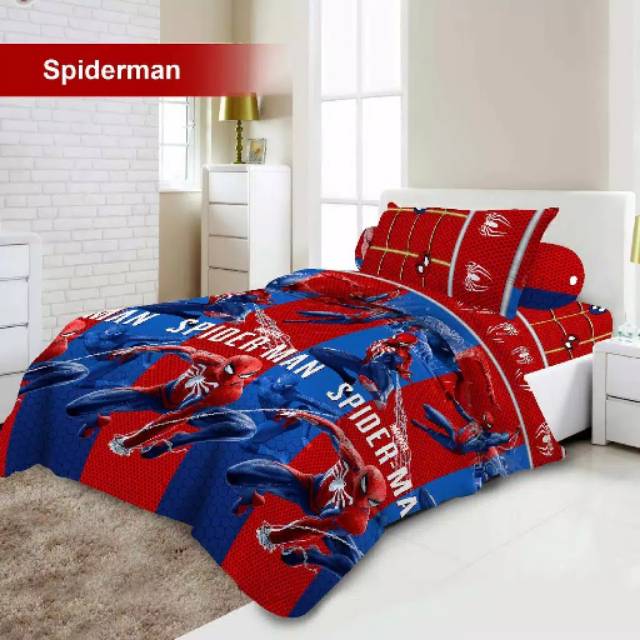 BEDCOVER BED COVER 3D SET VITO SINGLE 120X200 MOTIF TERLARIS SPIDERMAN