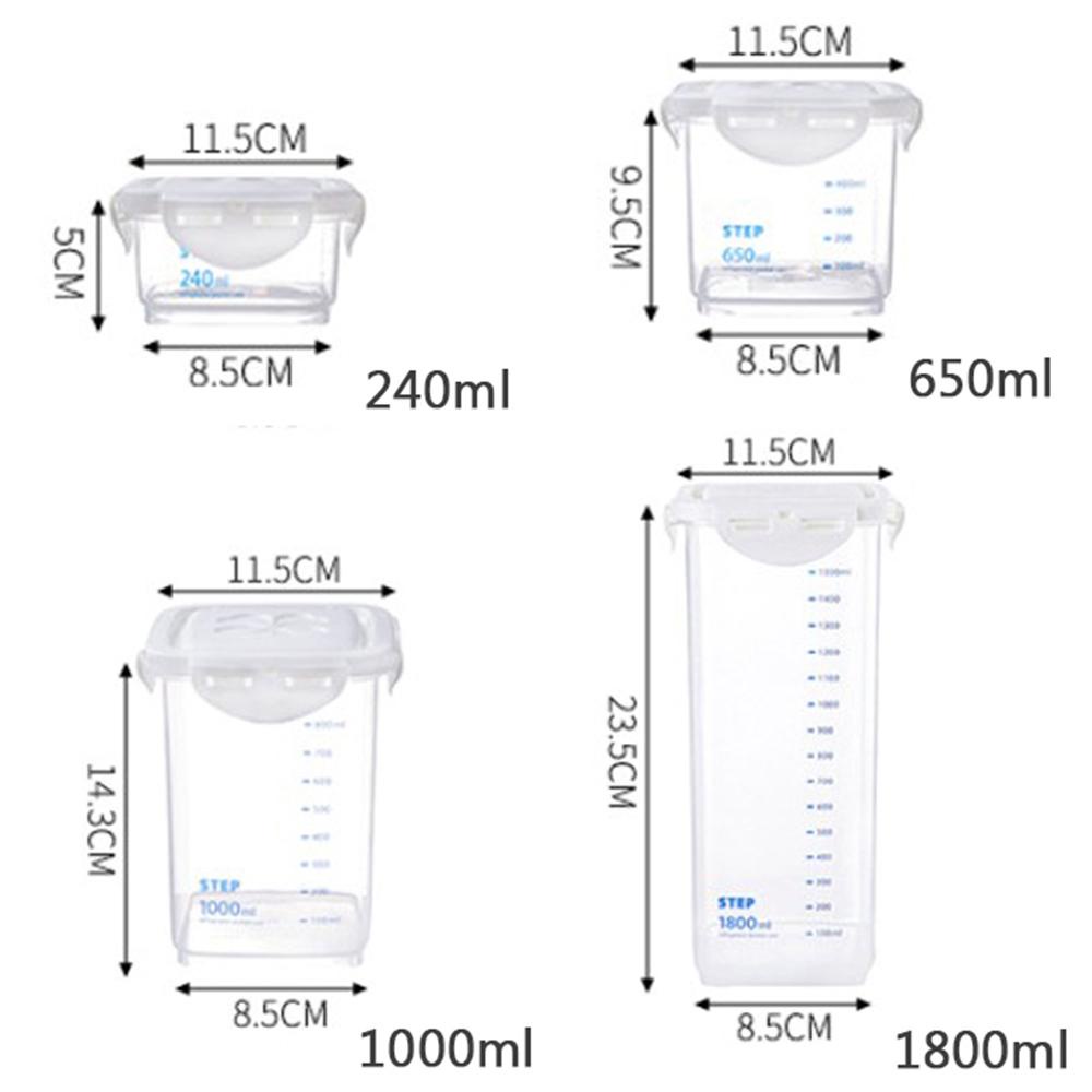 [Elegan] Food Container Sealed240 /650 /1000Ml Untuk Mengatur Tepung Botol Penyimpanan Rumah Seal Box