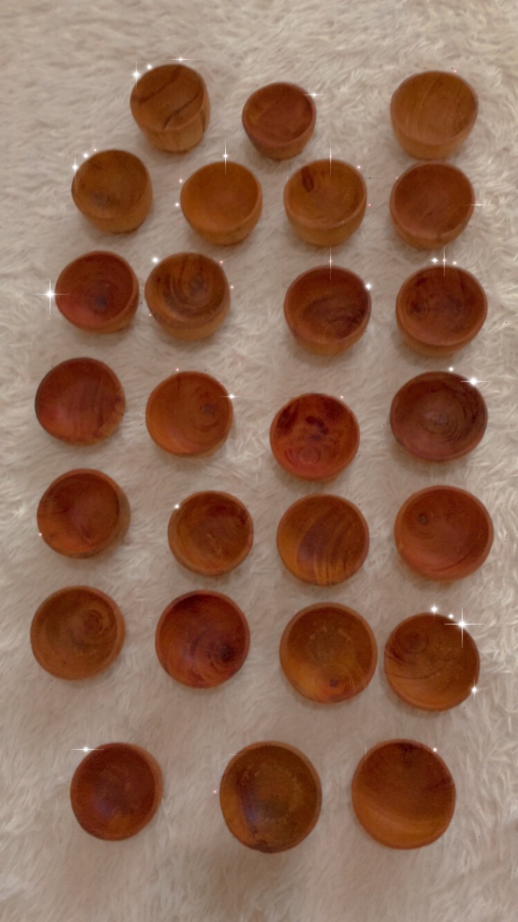 Paket 20 Pcs Mangkok Sambel Kayu Mahoni 6 Cm