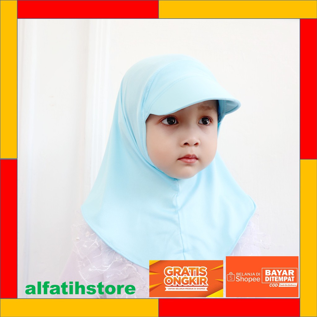 ALFATIH STORE / Jilbab Anak Topi Sporty baby/ HIJAB ANAK /Jilbab baby murah / BABY HIJAB JILTOP