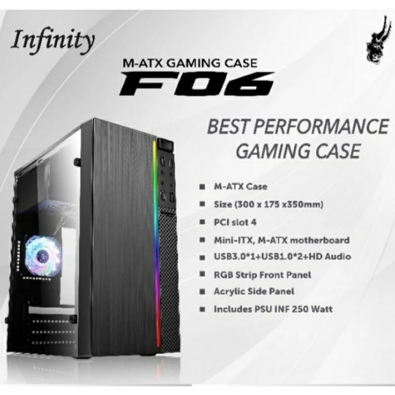Casing Infinity Inf 06 + PSU 250W Transaran