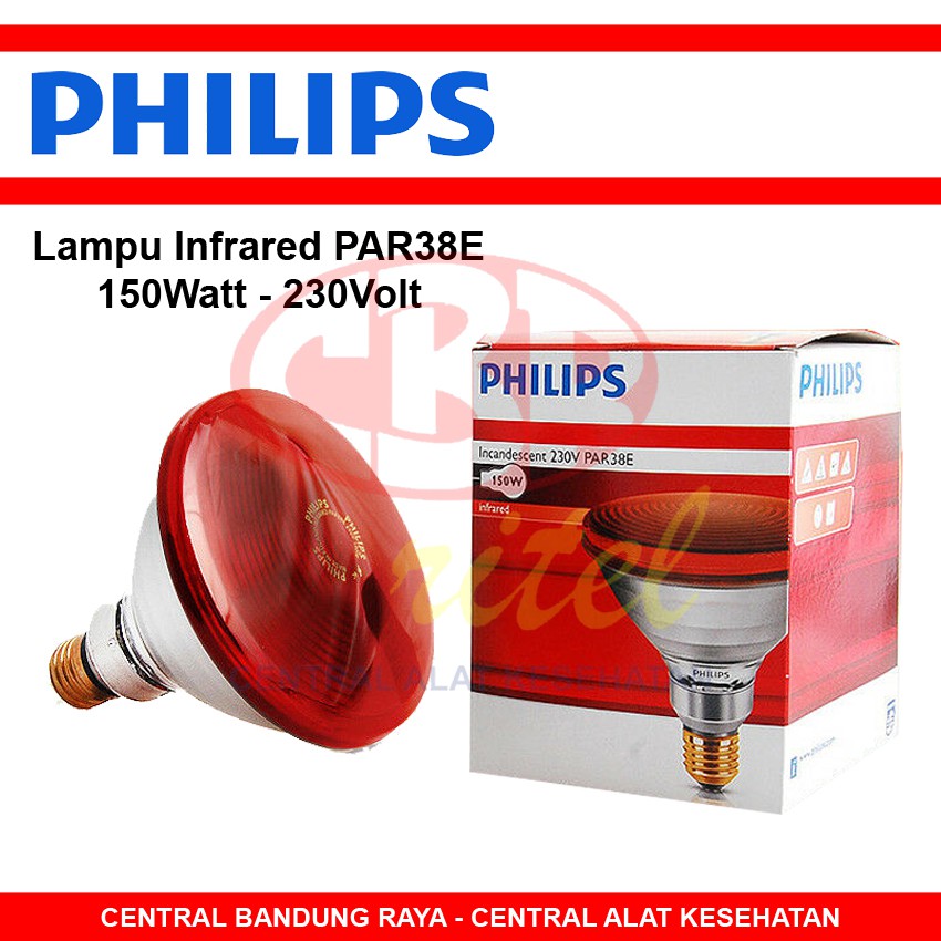 PHILIPS PAR38E Lampu Infrared - Infraphil Lamp Terapi - 150W - 230V