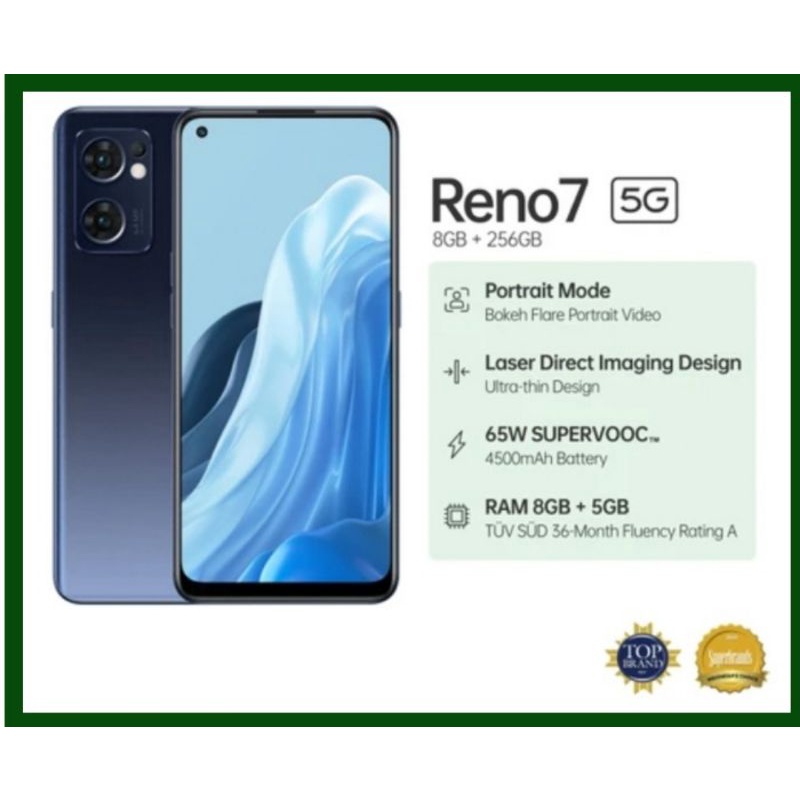 OPPO RENO 7 5G 8/256 garansi resmi  (free ongkir)