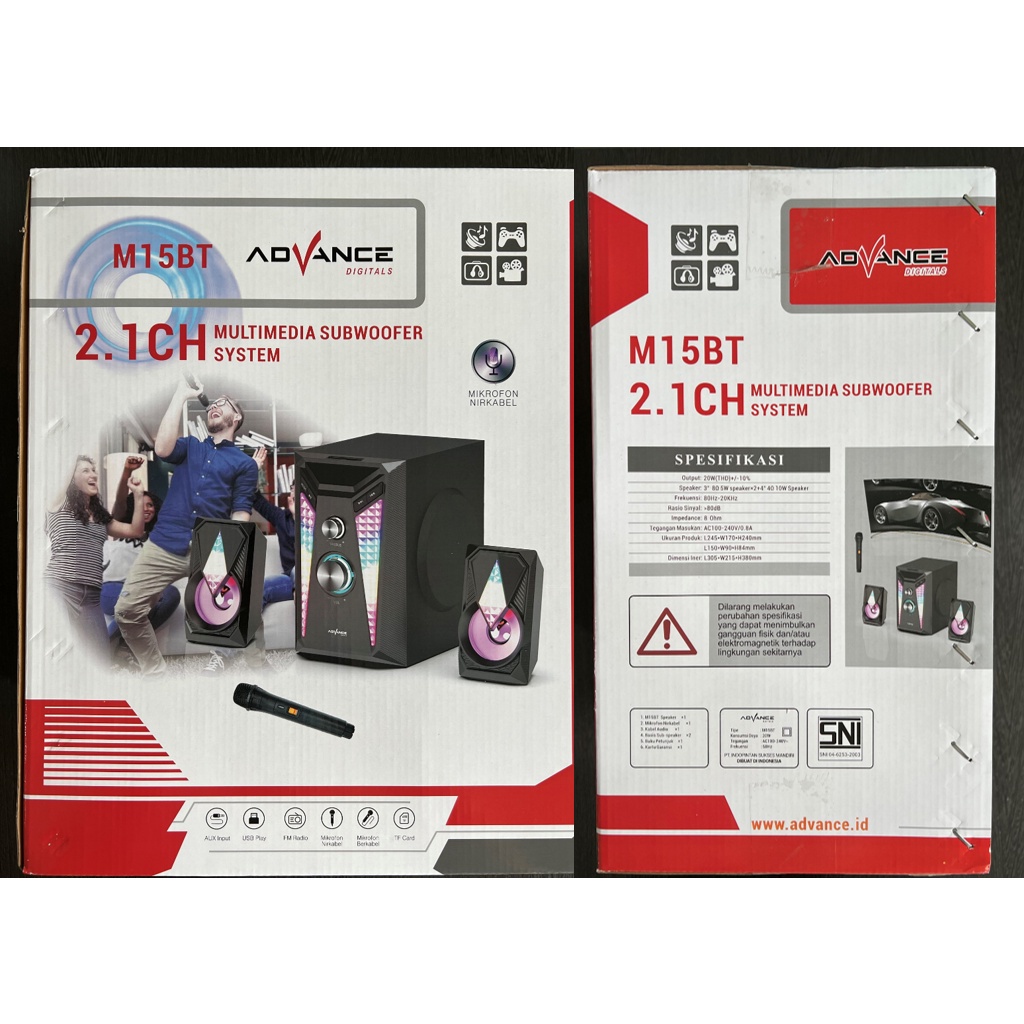 MURAH MERIAH - SPEAKER ADVANCE M15BT BLUETOOTH MULTIMEDIA WITH SUBWOOFER &amp; RADIO | SPEAKER KARAOKE ADVANCE M-15BT FREE MIC WIRELESS | FMS