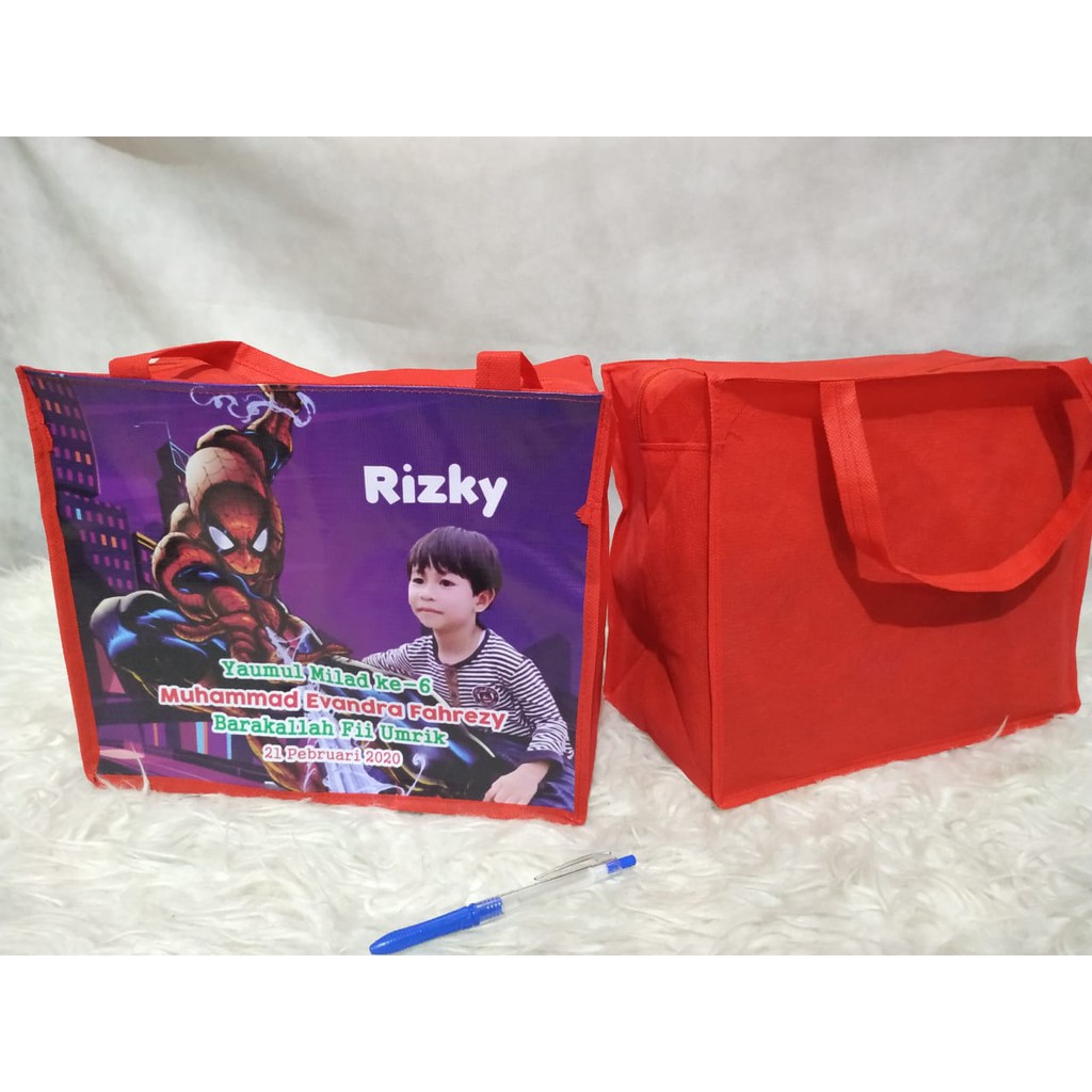 

FREE DESAIN TVM Full Print Besar CUSTOM Resleting Goodie Bag Souvenir Ulang Tahun Anak Murah Unike