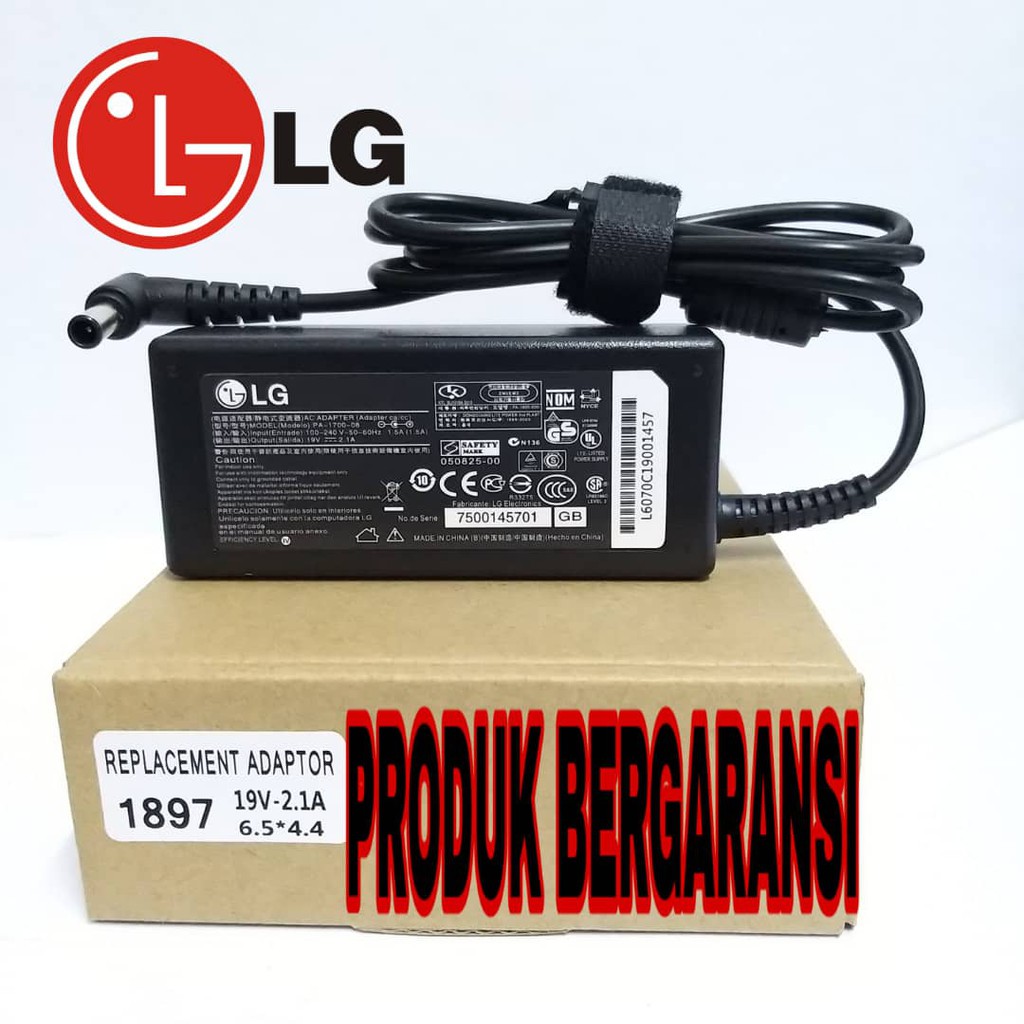 Adaptor TV LED LCD LG Dan Monitor LG 19V 2.1A 1.7A +BONUS KABEL POWER