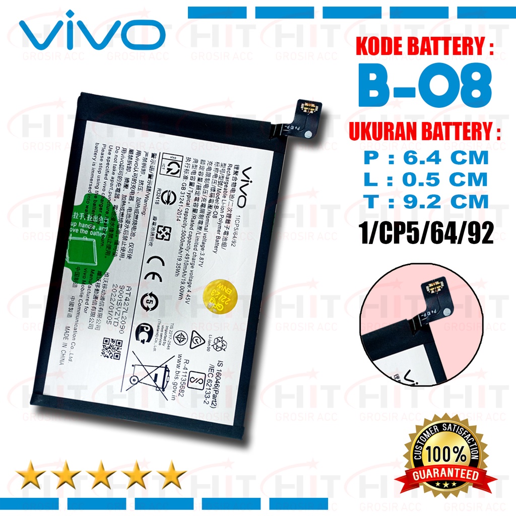 Battery Baterai  Model B-O8 VIVO Y31 2020 - Y51 2020 - Y52S