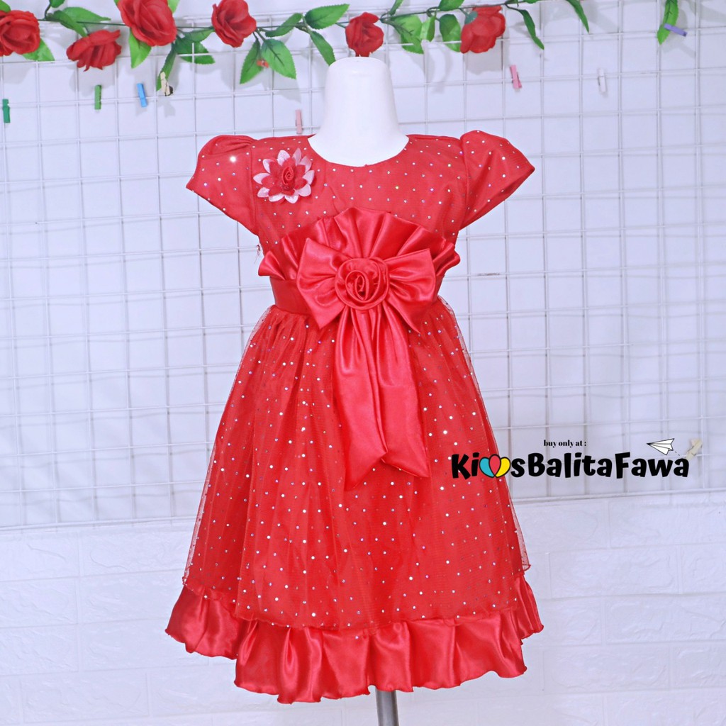 Gaun Princess uk 2-4 Tahun / EXPORT Quality Premium Baju Anak Perempuan Dress Polos Natal Branded