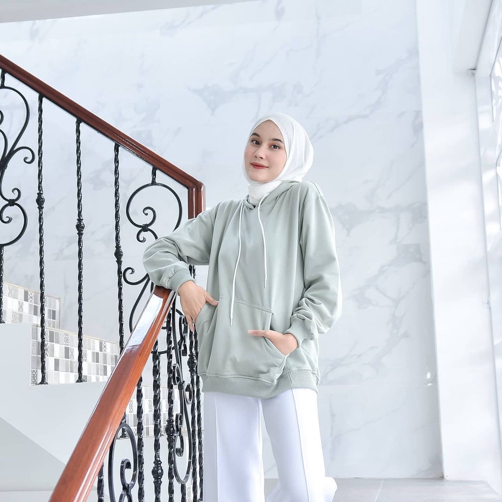 Natural Hoodie || SWEATER HOODIE POLOS II WARNA Creem-Mint-Coksu-Violet-coklat Muda