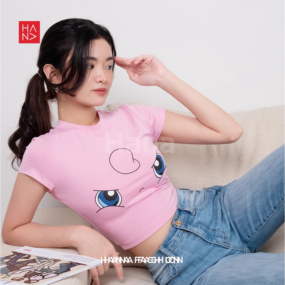 HanaFashion JKT - Pokemoon Crop Top Sexy Kaos Murah Wanita - CT108