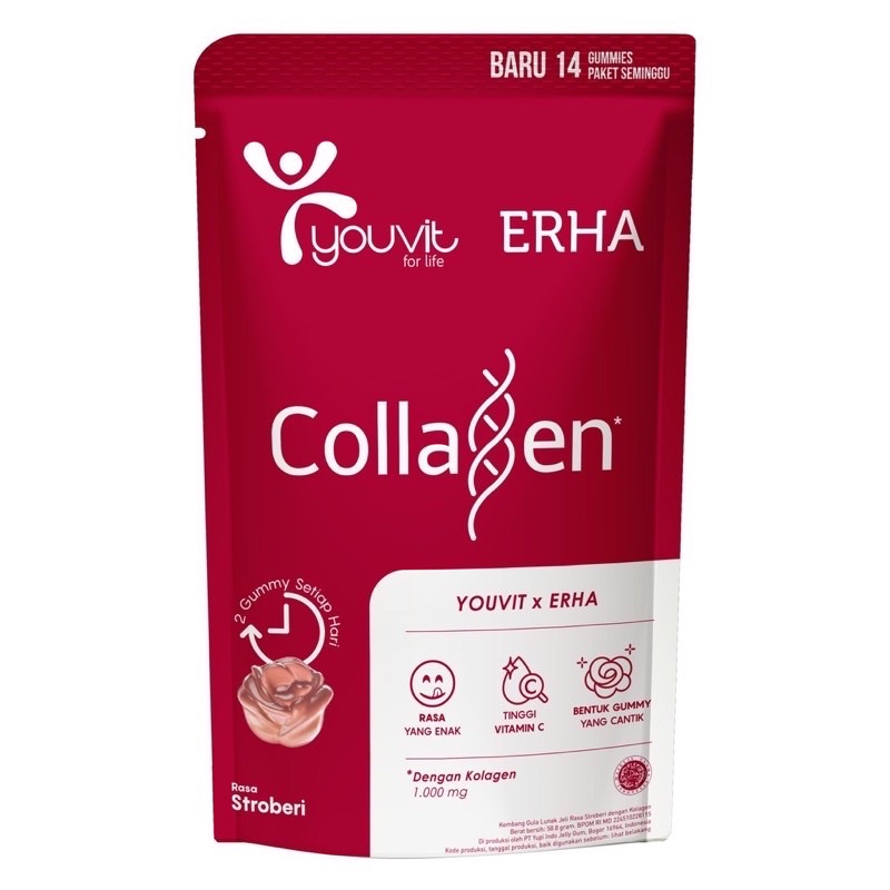 Youvit x Erha Collagen 1 Pouch isi 14 Gummy
