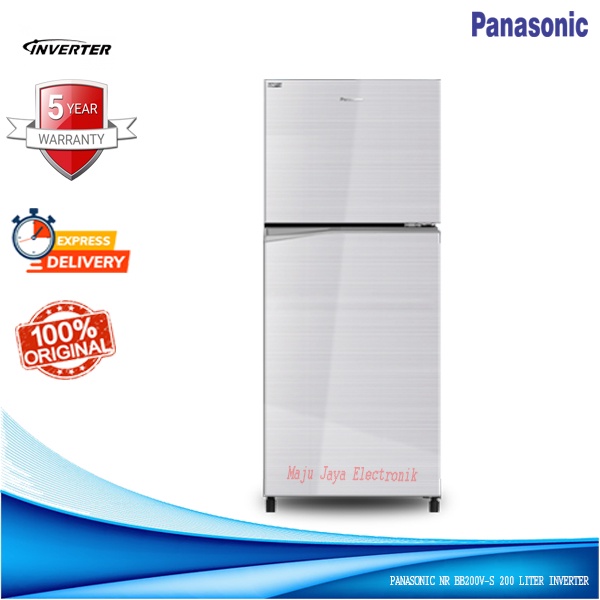 Kulkas 2 Pintu PANASONIC NR-BB200V-S 200 Liter No Frost INVERTER