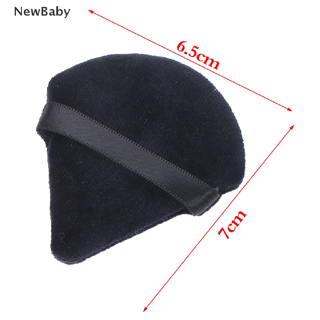 2pcs Spons Puff Velvet Mini Bentuk Segitiga Untuk Kosmetik / MakeUp