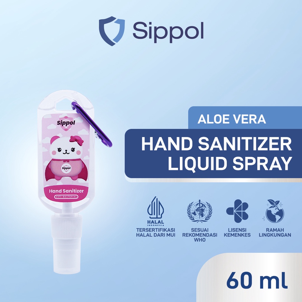 Sippol Hand Sanitizer Liquid Kids 60 ml Pink