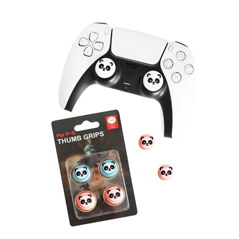 Btsg 4Pcs Penutup Lengan Silikon Motif Panda Yang Indah Untuk Controller Thumb Grip Konsol Game Joystick Cover